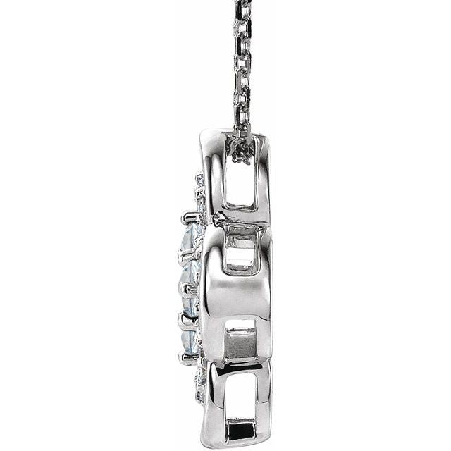 14k-white-1/3-ctw-natural-diamond-clover-18"-necklace