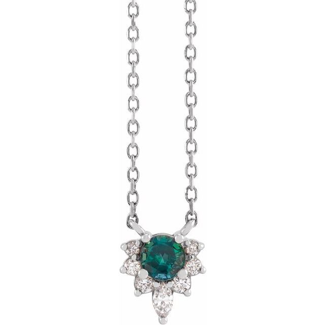 sterling-silver-lab-grown-alexandrite-&-.08-ctw-natural-diamond-18"-necklace