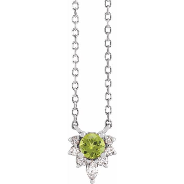 14k-white-natural-peridot-&-.08-ctw-natural-diamond-18"-necklace