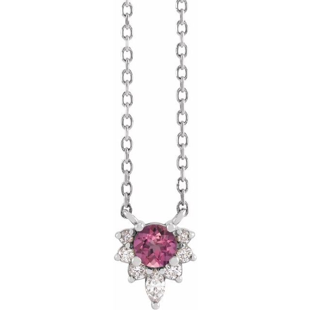 14k-white-natural-pink-tourmaline-&-.08-ctw-natural-diamond-18"-necklace