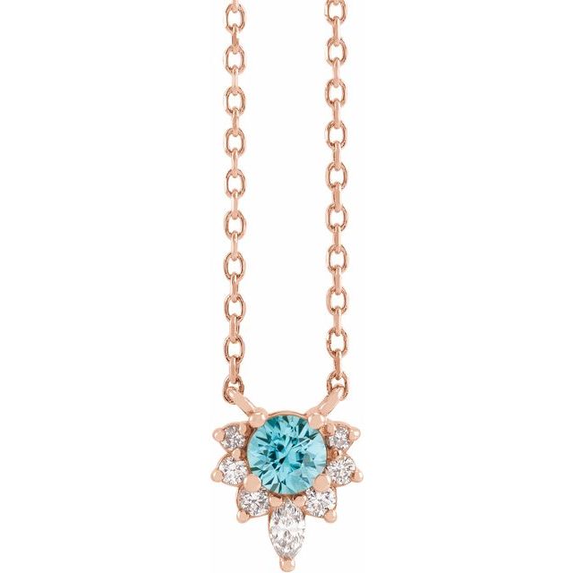 14k-rose-natural-blue-zircon-&-.08-ctw-natural-diamond-18"-necklace