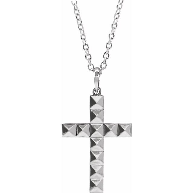 14k-white-pyramid-cross-20"-necklace