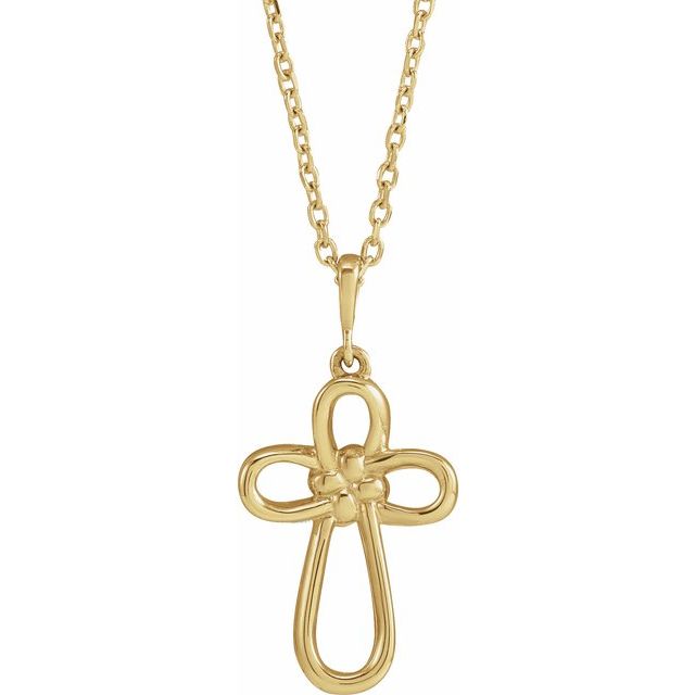 14k-yellow-knotted-cross-16-18"-necklace