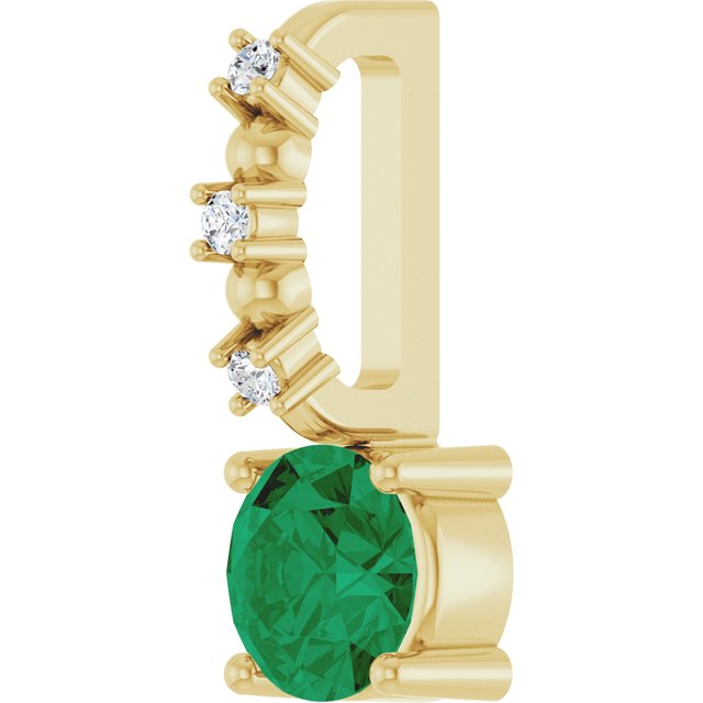 14k-yellow-imitation-emerald-&-.01-ctw-natural-diamond-charm/pendant