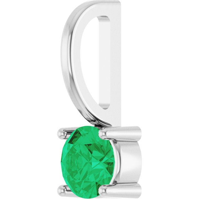 14k-white-imitation-emerald-solitaire-charm/pendant