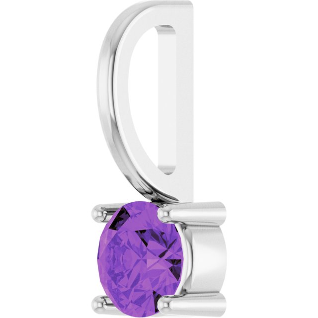 14k-white-imitation-amethyst-solitaire-charm/pendant