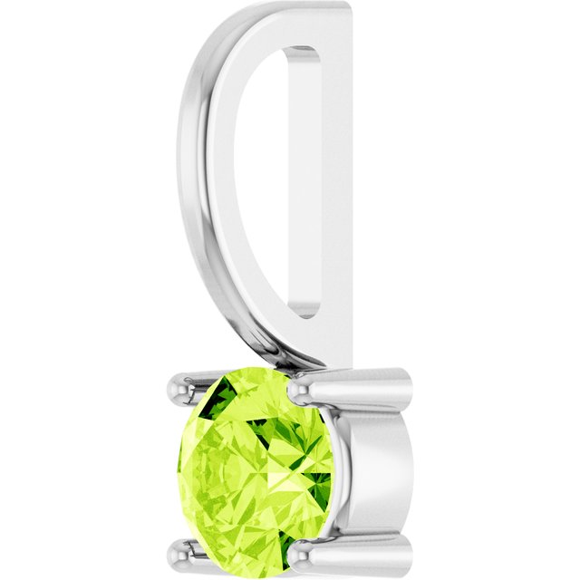 14k-white-imitation-peridot-solitaire-charm/pendant