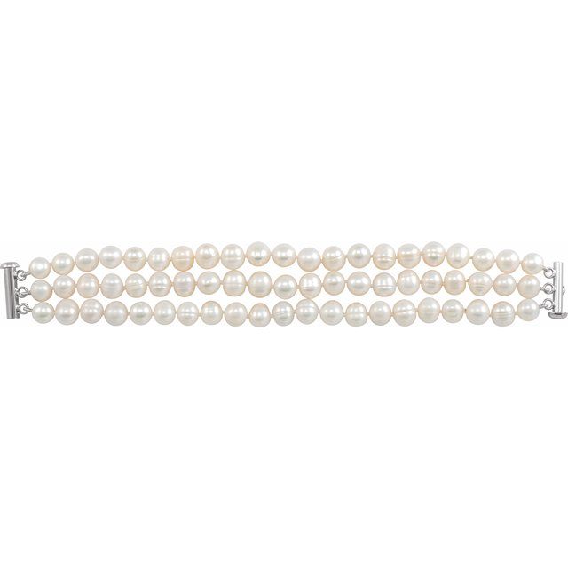 sterling-silver-cultured-white-freshwater-pearl-triple-strand-7-1/4"-bracelet