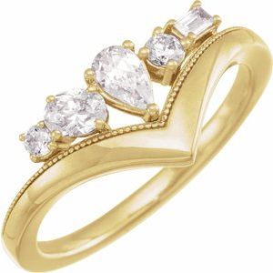 1/2 ct Lab-Grown Diamond V Ring