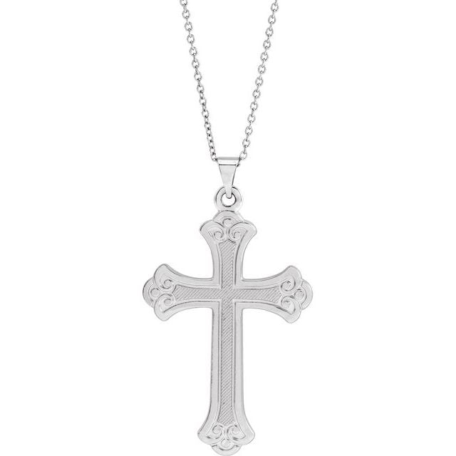 14k-white-cross-18"-necklace