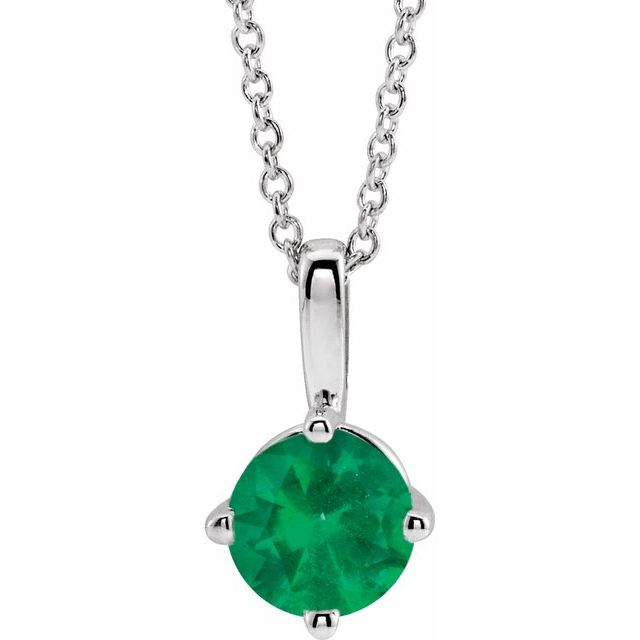 14k-white--natural-emerald-solitaire-16-18"-necklace