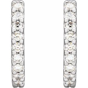 1/4 ct Natural Diamond Accented Huggie Earrings