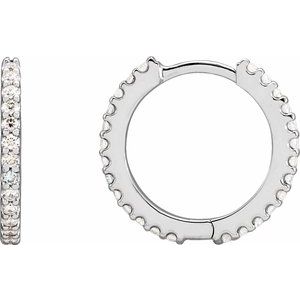 1/4 ct Natural Diamond Accented Huggie Earrings