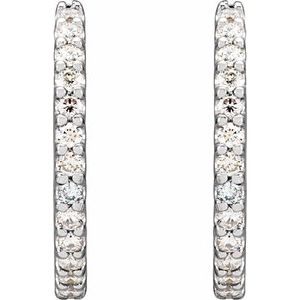 1/4 ct Natural Diamond Accented Huggie Earrings