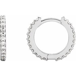1/4 ct Natural Diamond Accented Huggie Earrings