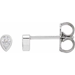 Diamond 1/10 ct Micro Pear Bezel Earrings