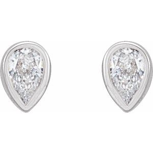 Diamond 1/10 ct Micro Pear Bezel Earrings