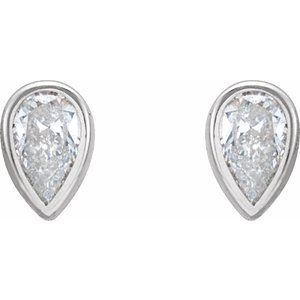 Diamond 1/10 ct Micro Pear Bezel Earrings
