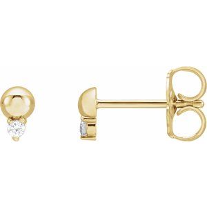 1/5 ct Diamond Accented Bead Earrings
