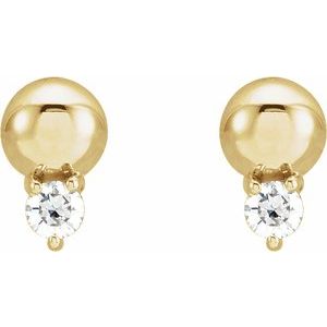 1/5 ct Diamond Accented Bead Earrings