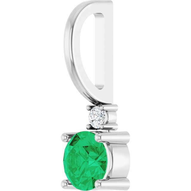 14k-white-natural-emerald-&-.015-ct-natural-diamond-charm/pendant