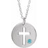 14k-white-natural-zircon-pierced-cross-disc-16-18"-necklace