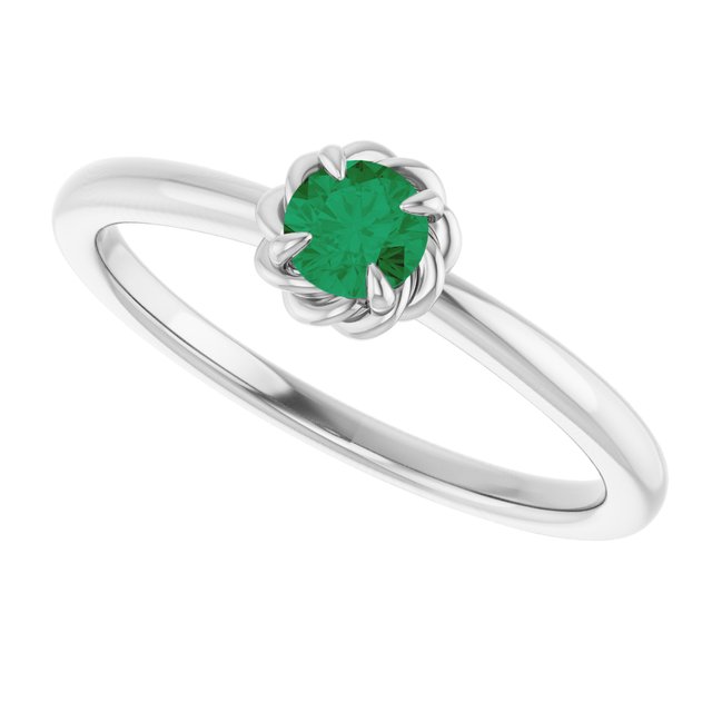 14k-white-natural-emerald-solitaire-rope-ring