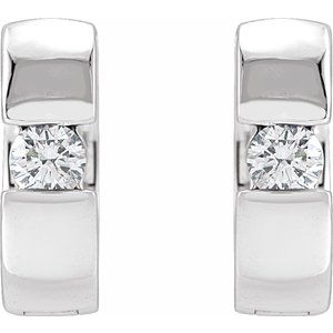 1/5 ct Diamond Accented Huggie Hoop Earrings