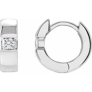 1/5 ct Diamond Accented Huggie Hoop Earrings