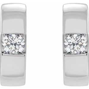 1/5 ct Diamond Accented Huggie Hoop Earrings