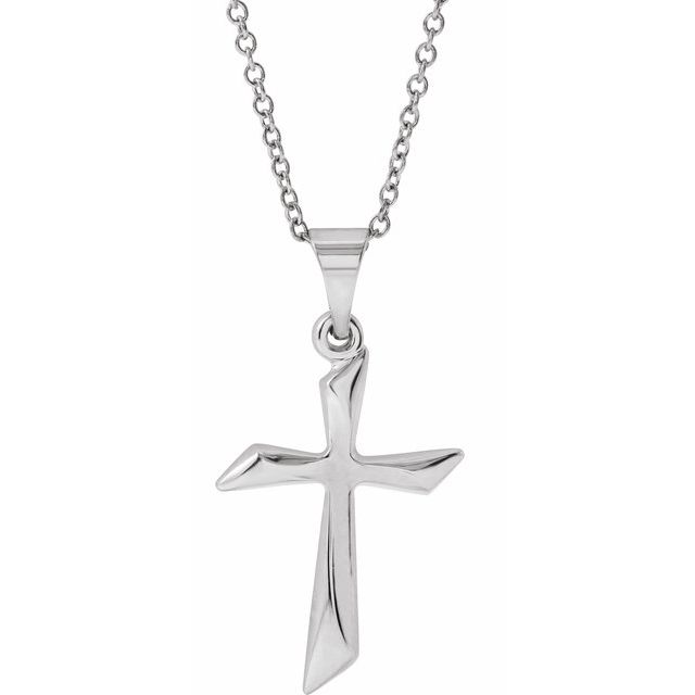 14k-white-cross-18"-necklace