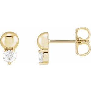 1/5 ct Diamond Accented Bead Earrings