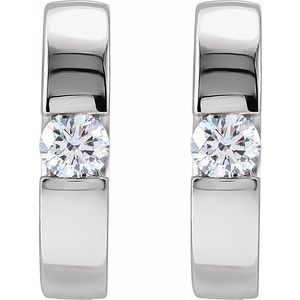 1/5 ct Diamond Accented Huggie Hoop Earrings