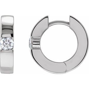 1/5 ct Diamond Accented Huggie Hoop Earrings