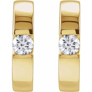 1/5 ct Diamond Accented Huggie Hoop Earrings