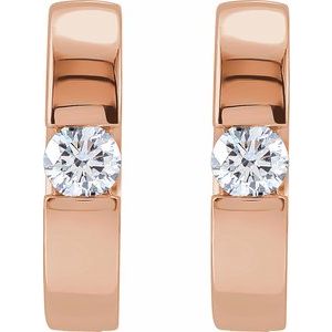 1/5 ct Diamond Accented Huggie Hoop Earrings