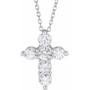 1/4 ct Lab-Grown Diamond Cross Necklace