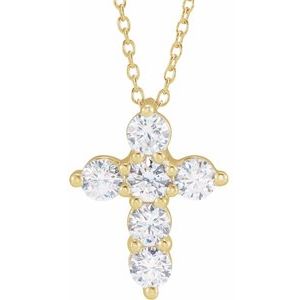 1/4 ct Lab-Grown Diamond Cross Necklace