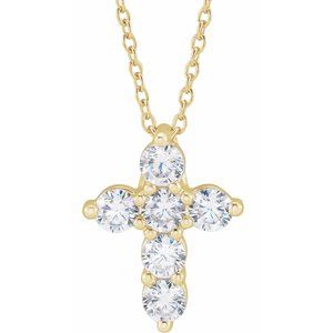 1/4 ct Lab-Grown Diamond Cross Necklace