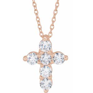 1/4 ct Lab-Grown Diamond Cross Necklace