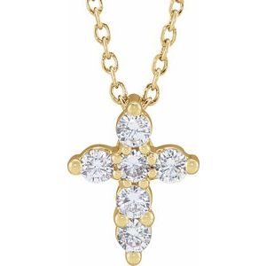 1/4 ct Lab-Grown Diamond Cross Necklace