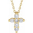 14k-yellow-1/4-ctw-lab-grown-diamond-cross-18"-necklace