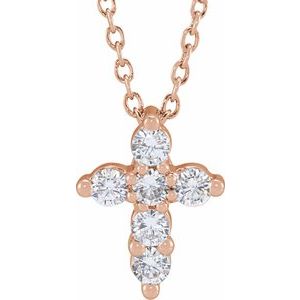 1/4 ct Lab-Grown Diamond Cross Necklace