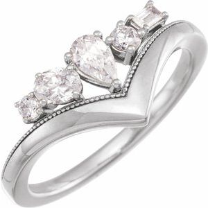 1/2 ct Lab-Grown Diamond V Ring