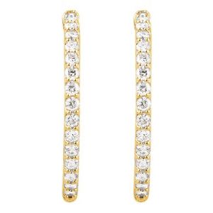 6 1/2 ct Diamond Inside-Outside Hinged Hoop Earrings