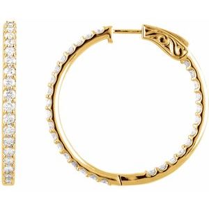 6 1/2 ct Diamond Inside-Outside Hinged Hoop Earrings
