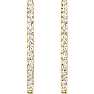 6 1/2 ct Diamond Inside-Outside Hinged Hoop Earrings