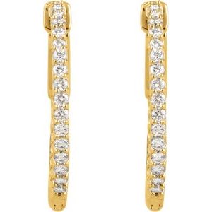 6 1/2 ct Diamond Inside-Outside Hinged Hoop Earrings