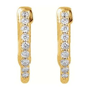 6 1/2 ct Diamond Inside-Outside Hinged Hoop Earrings