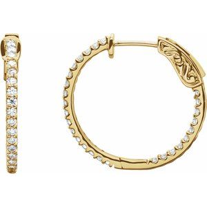 6 1/2 ct Diamond Inside-Outside Hinged Hoop Earrings
